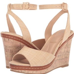 CL by Laundry Womens Beaming Leather Open Toe Wedge Sandals ✨